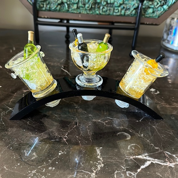 Other - Set of 3 acrylic wine stoppers with stand.